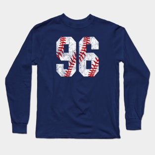Vintage #96 Baseball Laces Baseball Mom Jersey Love Baseball Long Sleeve T-Shirt